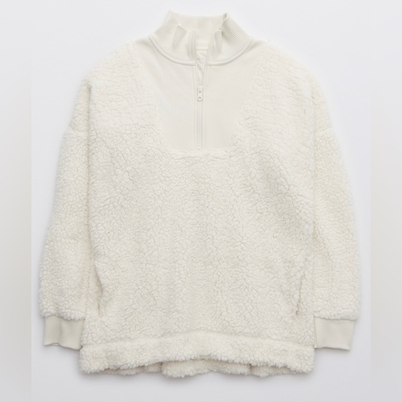 Aerie Dream Sherpa Quarter Zip Sweatshirt - Picture 1 of 3
